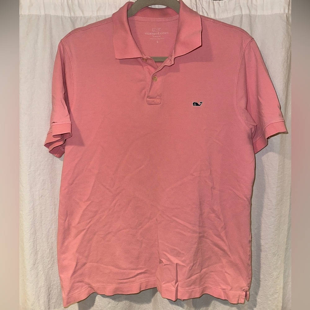 Pink Vineyard Vines Short Sleeve Polo Shirt Small